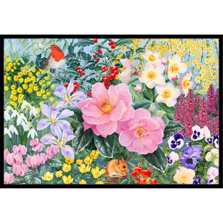 Jensendistributionservices Winter Floral by Anne Searle Indoor or Outdoor Mat, 18 x 27 MI2557619